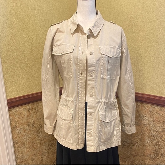 Buffalo David Bitton Women's Jacket Military Utility Style Beige Tan Size Med - Picture 2 of 8